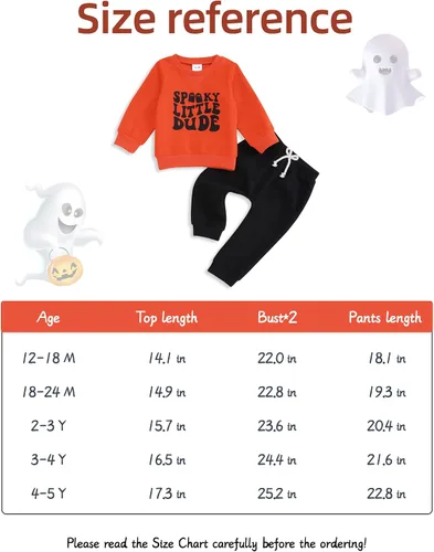 Vista 6 de RCPATERN Conjunto de sudadera de calabaza y pantalones de Halloween para bebé, con cuello redondo, para Halloween, otoño e invierno