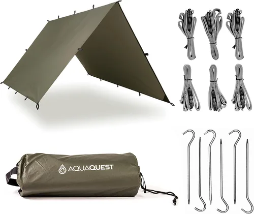 Vista 12 de AquaQuest Defender - Lona resistente impermeable (20,000 mm) con costuras selladas para camping, bushcraft y supervivencia