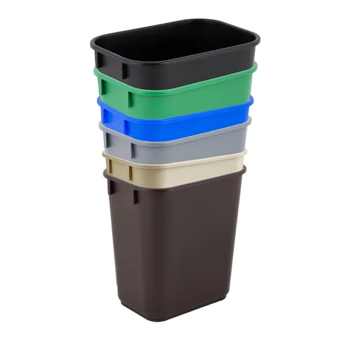 Vista 7 de Cubo de basura rectangular beige de 10 galones para restaurante, papelera comercial, papelera de plástico para oficina, cubo de basura para baño