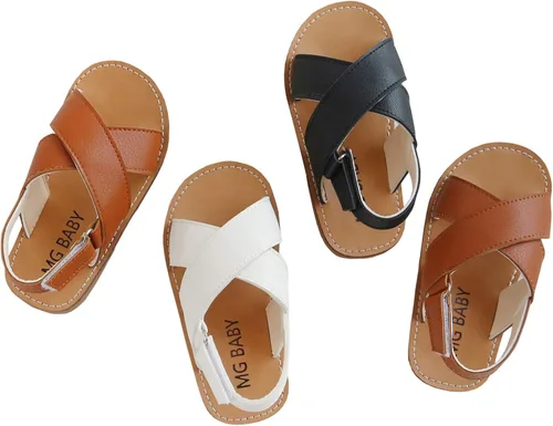Vista 2 de DADAWEN - Sandalias para niña, para no mojarse, de verano, con tiras cómodas y planas (niñas pequeñas)