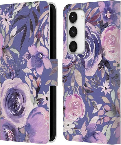 Vista 110 de Head Case Designs Officially Licensed Ninola Abstract Poppies Lilac Floral Leather Wallet Case Compatible with Samsung Galaxy A07 4G