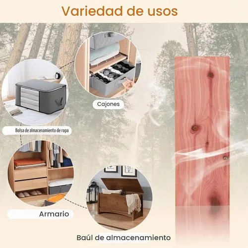 Vista 6 de Homode Tablones de cedro para armario, juego de 8 forros de cajones, lengüeta y ranura, paneles de madera de cedro aromático para almacenamiento