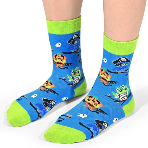 Vista 7 de Dsia Zamur Calcetines para niños y niñas, paquete de 4 a 6 unidades + caja de regalo, novedosos calcetines de pantorrilla coloridos para niños de 2