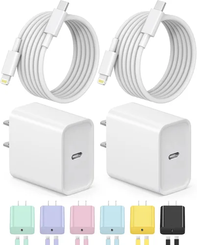 Vista 8 de Cargador para iPhone de carga rápida USB C, cargador tipo C, carga iPad con cable de carga C de 6 pies, compatible con iPhone14/14 Pro Negro