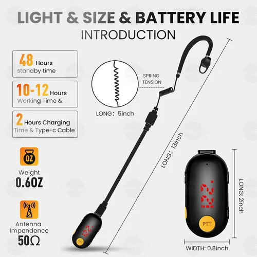 Vista 2 de Super Mini Walkie Talkies, radios bidireccionales portátiles para restaurantes, deportes al aire libre, tiendas minoristas, hospital y viajes