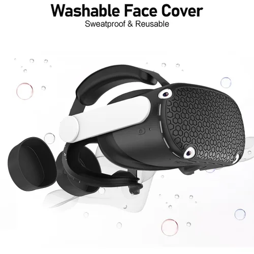 Vista 7 de for Oculus Quest 2 Accessories Face Cushion Cover for Quest 2 Contorller Grips Lens Cover VR Silicone Covers VR Shell Cover Thumbsticks Covers for