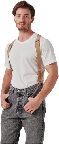 Vista 6 de Tirantes elásticos con clip en la espalda en X para hombre, 2 clips para uso formal e informal