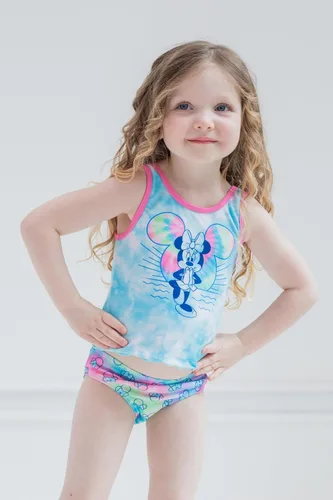 Vista 5 de Disney Minnie Mouse Racerback Tankini Top and Bikini Bottom Conjunto de natación de bebé a niño grande