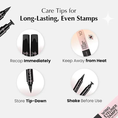 Vista 7 de Sello original para delineador., 10mm, Negro Waterproof Liquid Eyeliner – Fine Tipped Pen Eyeliner Stencil Smudge Proof Eye Liner Tiktok Trend