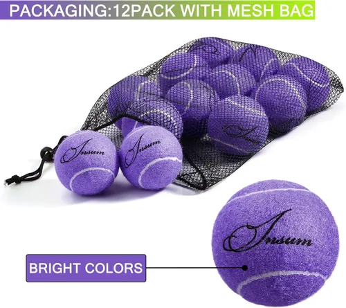 Vista 2 de INSUM Bulk Tennis Balls, Extra Duty Practice Balls with Mesh Bag Púrpura-A