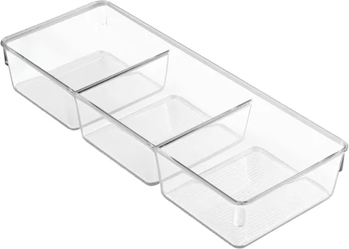Vista 6 de InterDesign Linus - Organizador de cajones para tocador y tocador, 13 x 5 x 2.25 pulgadas, transparente (paquete de 2)