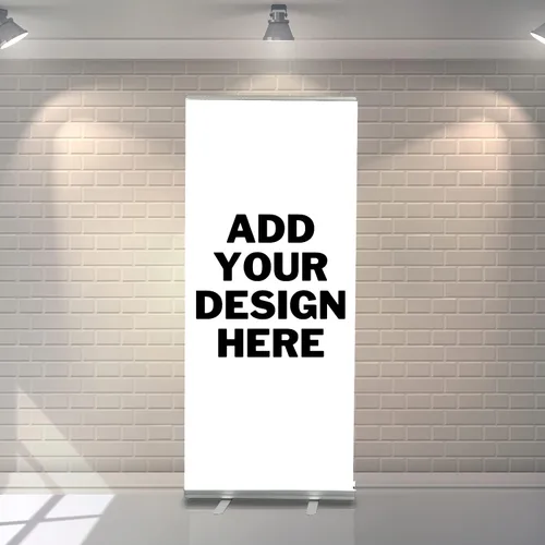 Vista 2 de Soporte de banner retráctil personalizado, 33 x 81 pulgadas, listo para 24 horas, pancartas y letreros personalizados portátiles para negocios