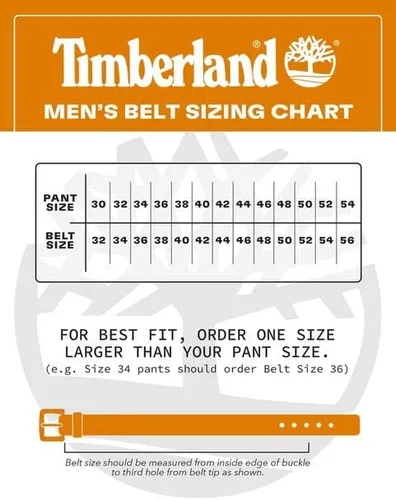 Vista 4 de Timberland - Cinturón de piel clásico para hombre, Cinturón de jean de piel clásico, 32