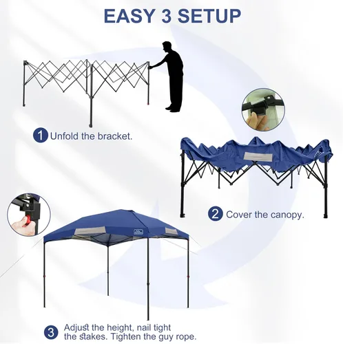 Vista 2 de KAMPKEEPER Tienda de campaña desplegable de 12 x 12 pies, toldo resistente para exteriores, para eventos, campamento, fiestas, cenador poligonal