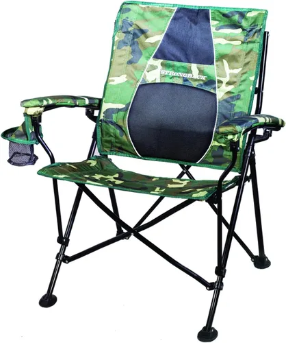 Vista 8 de STRONGBACK Elite silla plegable para campamento, césped, silla de descanso, asiento de campamento resistente para el aire libre con soporte lumbar