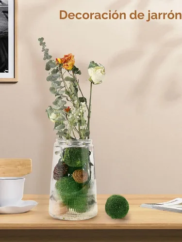 Vista 2 de Biubee 12 bolas decorativas de musgo para tazones de relleno de jarrón, 2.2