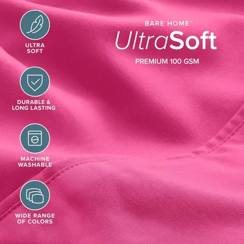 Vista 98 de Bare Home Sheet Set 1800 Ultra-Soft with 2 Pillowcases (Twin XL, Dark Blue)