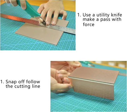 Vista 4 de Paneles de salpicaduras de aluminio para despegar y pegar - 3"x6" Cobre cepillado para decoración de pared de cocina, 80 piezas
