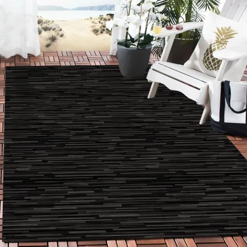 Vista 16 de Alfombra rústica impermeable de grano de madera de 2 x 3 pulgadas, color gris marfil, alfombra reversible de lana suave con estampado de tablero