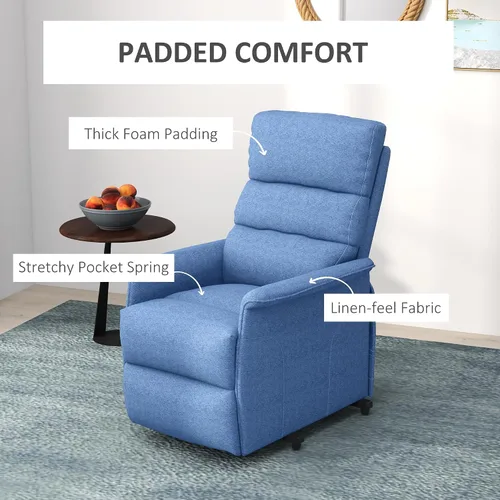 Vista 7 de HOMCOM Silla reclinable con elevación eléctrica para adultos mayores, fácil de montar, silla reclinable de tela para adultos, sofá reclinable