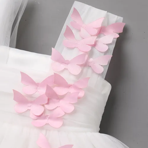 Vista 5 de Vestido de cumpleaños de mariposa para niñas pequeñas, vestido de tul alto y bajo de tul para bautizo, fiesta de boda, vestidos de tul para sesión