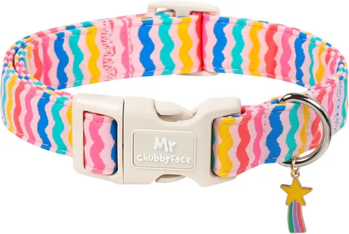 Vista 47 de MR.CHUBBYFACE· Collar de perro de San Valentín azul, lindo collar de cachorro con lazo azul, collar ajustable de algodón para mascotas con hebilla