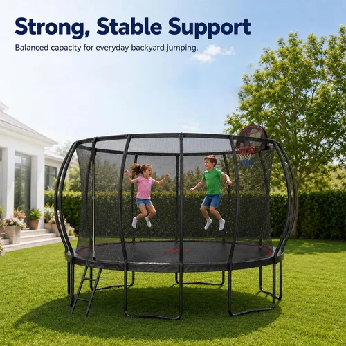 Vista 8 de SkyBound Trampolín grande de 10 pies, 12 pies, 14 pies, 15 pies, 16 pies, para exteriores, patio trasero, trampolines aprobados por ASTM para niños