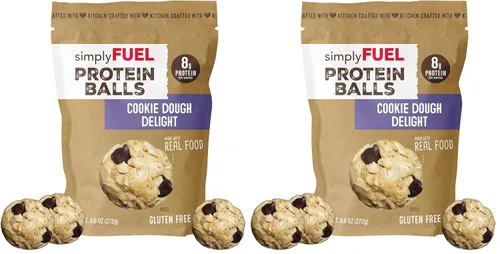 Vista 14 de simplyFUEL - Bolas de proteína de alimentos integrales con probióticos, bocadillos de chocolate y almendras y coco, 0.28 oz de proteína, bolas