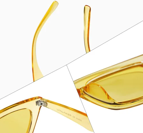 Vista 3 de VANLINKER Pequeños lentes de sol de ojo de gato para mujer estilo retro diminuto cuadrado sombra VL9555