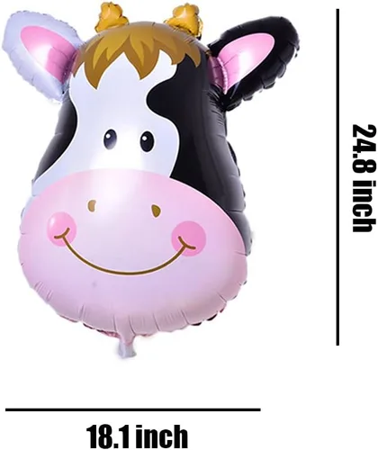 Vista 3 de Globos de animales de granja, cerdo, vaca, caballo, burro, globo de Mylar para animales, temática de animales, suministros de fiesta de cumpleaños