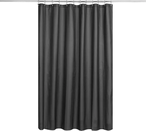Vista 7 de N&Y Home Cortina o forro de tela para ducha, lavable a máquina, estrecho, negro, de 36 x 72 pulgadas Hotel Quality, Bottom Magnets, Washable