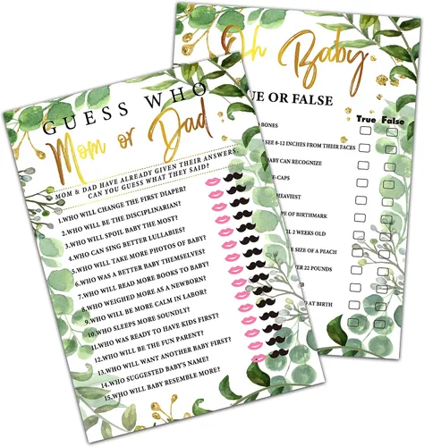 Vista 9 de Woodland - Juegos de baby shower, juegos de doble cara con nombre de esa canción de bebé y juego de peleas de bebé (paquete de 30) con 1 tarjeta