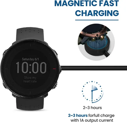 Vista 3 de RuenTech Compatible con Polar Ignite/Grit X/Vantage V2/Vantage V/Vantage M Cargador de repuesto de 3 pies USB Cable de carga Dock Soporte de carga