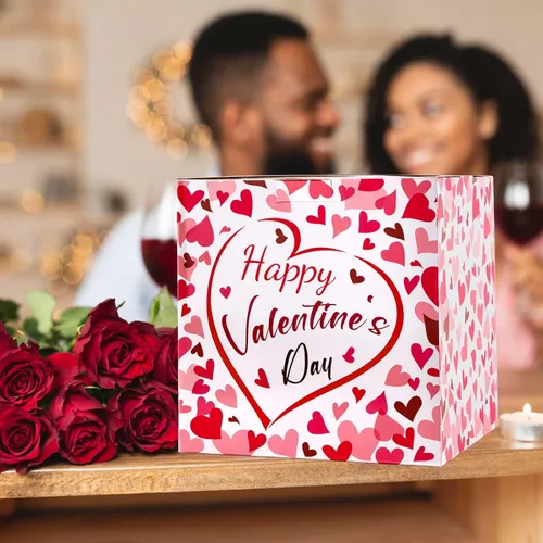 Vista 5 de Hxezoc Caja de Tarjetas de San Valentín Recuerdos Buzón Feliz Día de San Valentín Caja de Cartón para Aula de Niños, Día de San Valentín, Baby