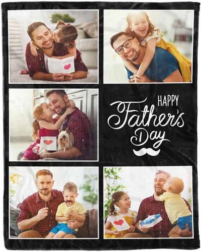 Vista 12 de D-Story Mantas para papá, manta de regalo personalizada de hija, manta para el Día del Padre, regalos para papá de parte de la hija, manta con fotos