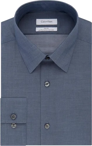 Vista 3 de Calvin Klein Camisa de vestir para hombre, ajustada, sin necesidad de planchado, espiguilla