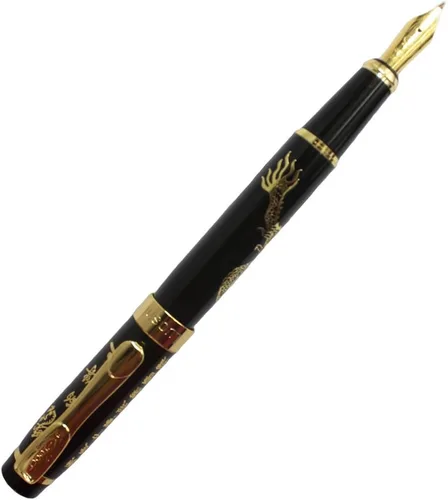 Vista 7 de Gullor 818 Fountian Pen con clip dorado - Negro