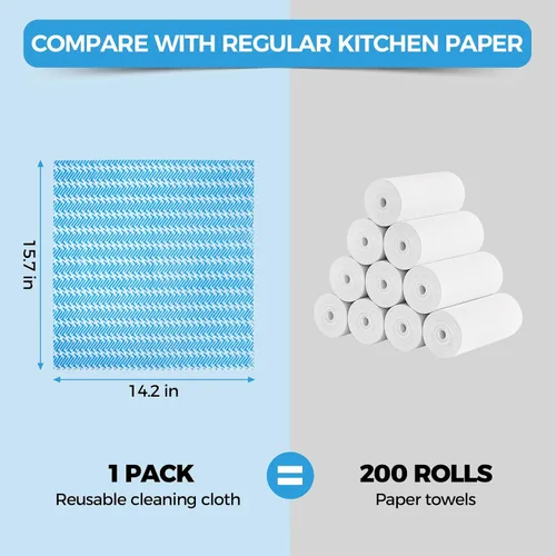 Vista 5 de Handi Wipes - Paños reutilizables, desechables, toallas de limpieza secas, toallitas de cocina reutilizables, paños de secado rápido, multiusos