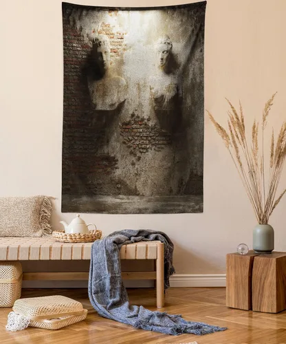Vista 53 de Lunarable Tapiz de los años 90, historia inspirada en el arte pop, ilustración temática de baile de celebración, decoración de tela para colgar