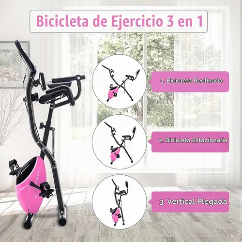Vista 4 de Merax Bicicleta de entrenamiento para el hogar: bicicleta estática reclinada 2 en 1 y posiciones verticales de bicicleta de ciclismo