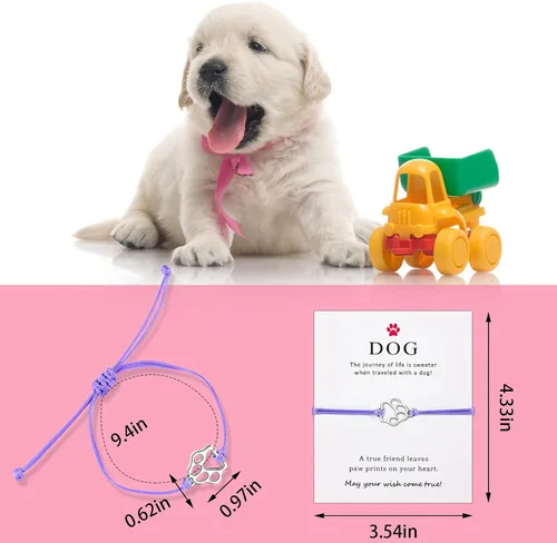 Vista 18 de PLwelth Pulseras de perro de cachorro para mujeres y hombres, regalos conmemorativos para amantes de las mascotas, regalos de amistad para ella, sus