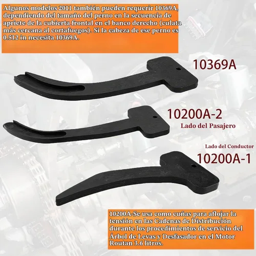 Vista 2 de 6 herramientas de cadena de distribución Phaser de árbol de levas compatibles con VW Chrysler Jeep Dodge 3.6L 10200A 10369A 10202A