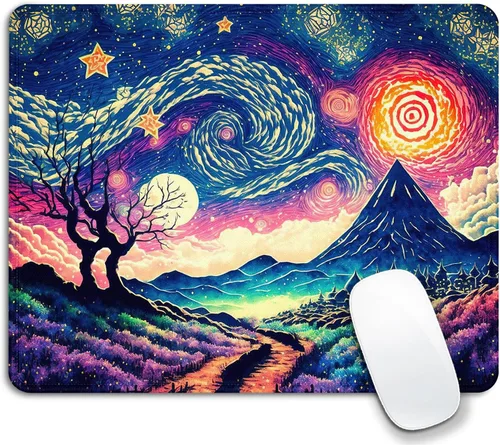 Vista 17 de Alfombrilla de mouse grande 3D abstracta de 12 x 10 pulgadas, antideslizante, lavable, para oficina, computadora, laptop, mouse pad con bordes Arte