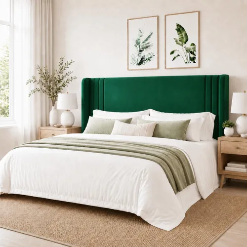 Vista 19 de Allewie Marco de Cama de Plataforma de Terciopelo Tamaño Completo con Cabecera Acolchada Vertical con Respaldo Alto, Fácil Montaje, Almacenamiento