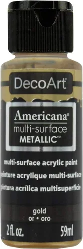 Vista 2 de DecoArt Americana - Pintura metálica multisuperficie, 2 onzas, dorado (DA553-30)