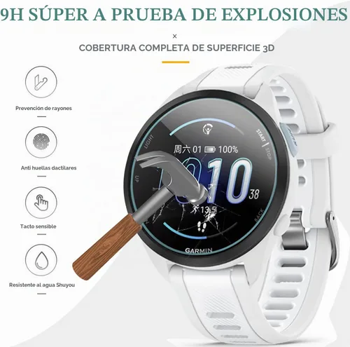 Vista 5 de Suoman 3+2 Pack para Garmin Forerunner 165 Protector de Pantalla, Puerto de Carga + [Antiarañazos] Película Protectora de Pantalla de Vidrio