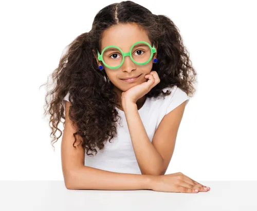 Vista 7 de Gafas redondas verdes sin lente con aretes de clip azules accesorios de disfraz