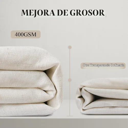 Vista 3 de Jowels Cortinas de lino plisadas naturales con memoria de 96 pulgadas