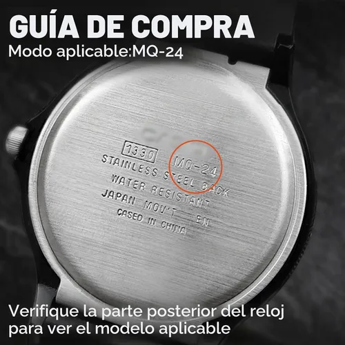 Vista 8 de Correa de reloj de goma de silicona impermeable de repuesto de 0.630 in para Casio MQ-24/MQ-58/104/76/71/98 Negro/hebilla negra