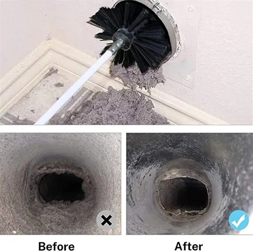 Vista 4 de LIYUN Kit de limpieza de ventilación de secadora de 24 pies, removedor de pelusas, cepillo de limpieza de chimenea flexible reutilizable con 18